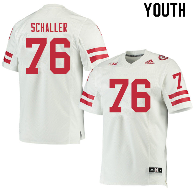 Youth #76 Beau Schaller Nebraska Cornhuskers College Football Jerseys Sale-White - Click Image to Close